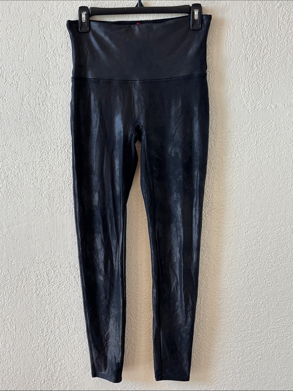 SPANX. Black Faux Leather Leggings Extra‎ Large